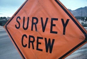 construction sign that says survey crew